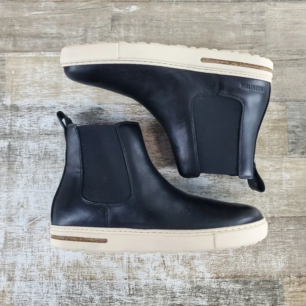 Birkenstock Bend Chelsea Boots Mens 9 / Womens 11 Black Comfort Natural Leather‎